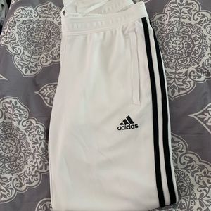 Adidas white joggers sweatpants